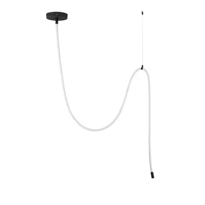 Lustră albă/negru-mat LED cu intensitate reglabilă din oțel Ilane – Nova Luce