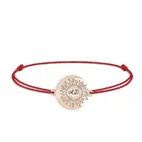 Ceres - Bratara personalizata snur Soare si Luna din argint 925 placat cu aur roz