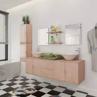 Gossi set mobilier baie 11 piese cu chiuvete si robinete incluse, bej