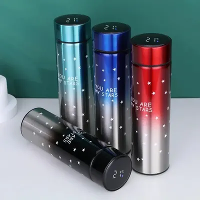 Set 2 x Termos Smart cu afisaj LED, Inox, 500 ml