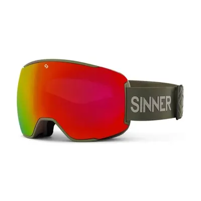 Ochelari ski snowboard SINNER Snowflake, Verde Inchis, Unisex