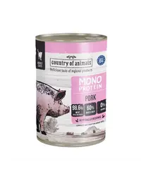 COUNTRY OF ANIMALS hrană umedă monoproteică cu porc pentru pisici 400 g