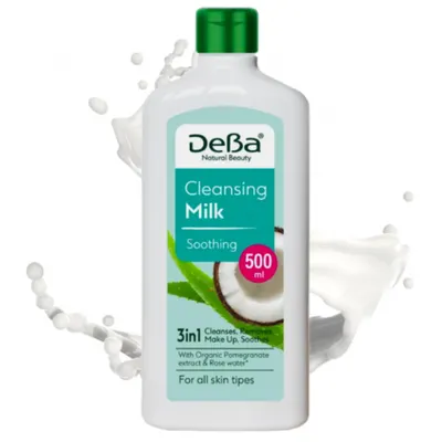 Lapte demachiant calmant DEBA Natural Beauty, Rubella | 500 ml