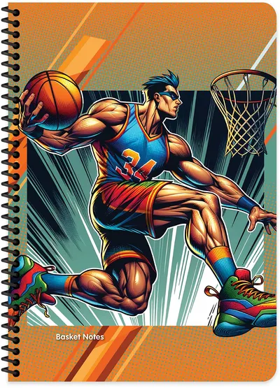 Caiet cu spiră Keskin Color Basketball - A4, 80 de foi, sortiment