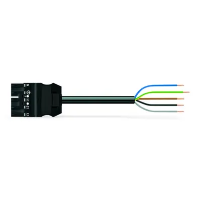 pre-assembled connecting cable; Eca; Plug/open-ended; 5-pole; Cod. A; H05Z1Z1-F 5G 2.5 mm²; 1 m; 2,50 mm²; black