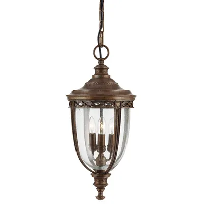 Lampa suspendata English Bridle 3 Light Large Chain Lantern – British Bronze