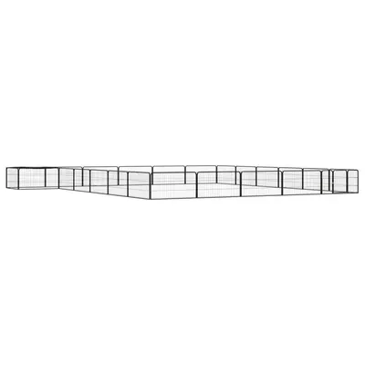 Gossi tarc caini 24 panouri negru 100x50 cm otel vopsit electrostatic