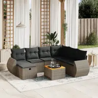 Gossi set canapele de gradina cu perne, 8 piese, gri, poliratan