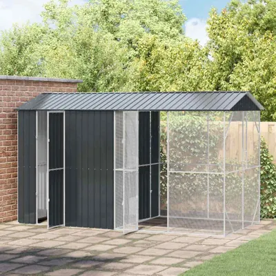 vidaXL Cușcă pentru păsări Antracit 430 x 208 x 247 cm Oțel Galvanizat