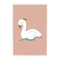 Poster de perete în ramă albă Bloomingville Mini Xander Swan, 45 x 65 cm