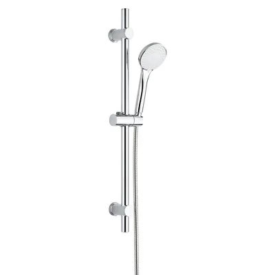 Set de duș argintiu din oțel inoxidabil 70 cm cu duș de mână, cu suport glisant Uno – Allstar