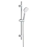 Set de duș argintiu din oțel inoxidabil 70 cm cu duș de mână, cu suport glisant Uno – Allstar
