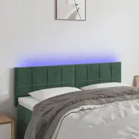 Gossi tablie de pat cu led, verde inchis, 144x5x78/88 cm, catifea