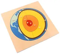 Puzzle educațional din lemn Smart Baby - Structura Pământului, 10 elemente