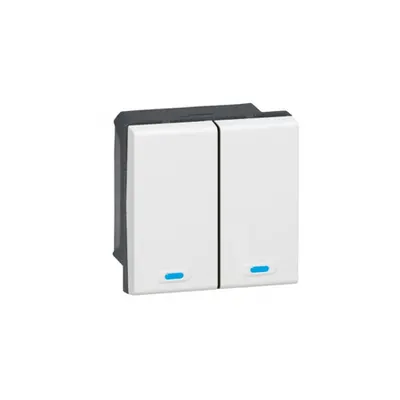 KNX control unit Mosaic - lighting management - 2 push 2 actuation point -alb