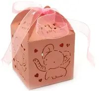 Cutie pliabilă din carton Em Art. art - Pui de elefant, 5 x 5 x 7.5 cm, roz