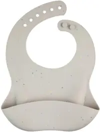 Bavetă cu buzunar din silicon Canpol - Dots, gri