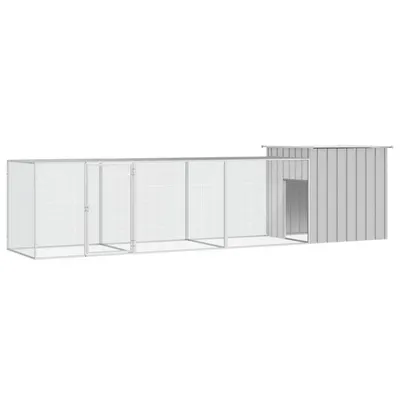 Gossi cotet pentru pasari, gri, 400x91x100 cm, otel galvanizat