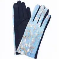 Manusi dama, textil cu imprimeu inspirat dintr-o pictura Migdal Inflorind a lui Vincent Van Gogh