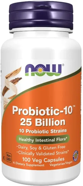 Probiotic-10 25 Billion, 160 mg, 100 capsule, Now
