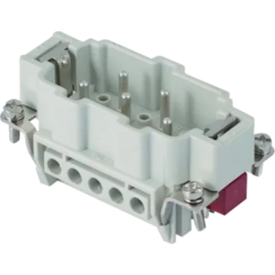 Conector Tata - 57x27 - 3p + 2p (aux) + E 16a 830v / 8kv / 3 - Șurub Connection - cu Plate - Gri