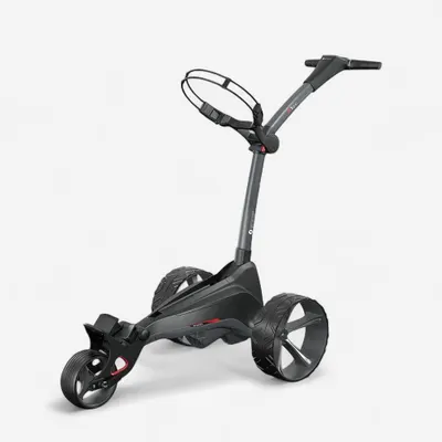 Cărucior electric golf Motocaddy M1 DHC + suport umbrelă + suport cartonașe scor