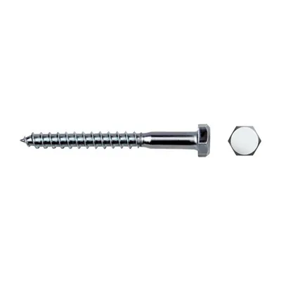 CELO Surub pentru lemn cu cap hexagonal DIN 571 6x70/42, zincat albastru