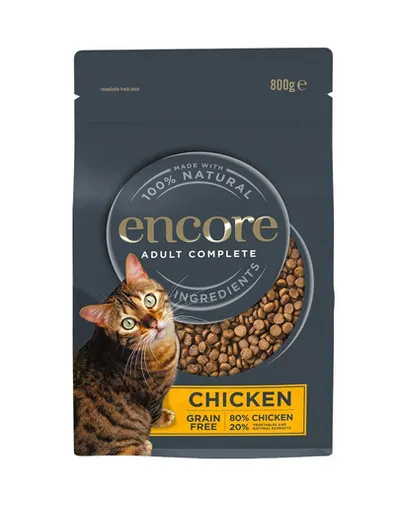 ENCORE Cat Adult Chicken hrană uscată fără cereale cu pui pentru pisici 800 g