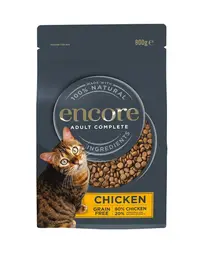 ENCORE Cat Adult Chicken hrană uscată fără cereale cu pui pentru pisici 800 g