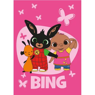 Pătură pentru copii roz din polar/fleece 100x150 cm Bing Bunny "Butterflies" – Jerry Fabrics