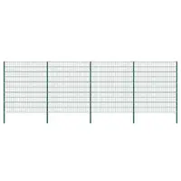 vidaXL Panou de gard cu stâlpi din fier, verde, 867x200 cm