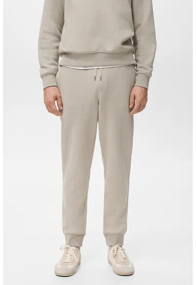 Pantaloni de trening cu talie ajustabila - Maro taupe deschis