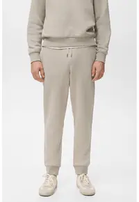 Pantaloni de trening cu talie ajustabila - Maro taupe deschis