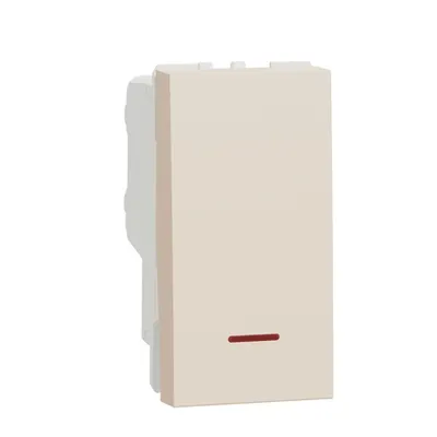 Intrerupator, New Unica, mecanism, 2-pole 1-way, 16AX, 1 module, screw terminals, netratat, IP4X, bej
