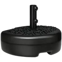 Outsunny Baza Umbrelei Semicirculare Umplută cu Nisip sau Apă, Suport Umbrelă de Soare Montat pe Perete pentru Stâlpi 38-48mm, Negru | Aosom Romania