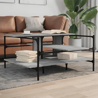 vidaXL Măsuță de cafea gri sonoma 100x100x48,5 cm lemn prelucrat
