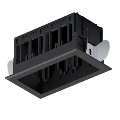 Modena 2 Module Recessed Box With Frame Black