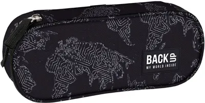 Penar oval școlar BackUp A - Map, 1 fermoar