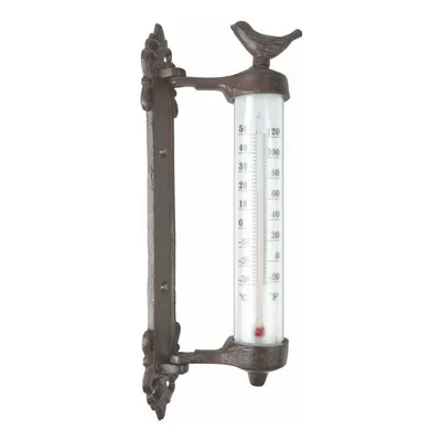 Termometru cu păsări din fontă Esschert Design Bird, înlălțime 27,3 cm