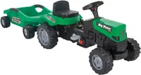 Tractor cu pedale Pilsan - Cu cărucior, verde