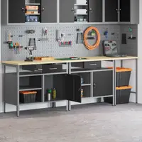 vidaXL Set banc de lucru 3 buc. Roșu și gri Oțel vopsit electrostatic