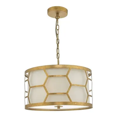 Lampa suspendata Epstein 3 Light Pendant Gold With Ivory Shade
