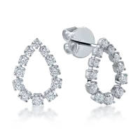 Cercei lacrima din aur alb cu diamante de 0.89ct