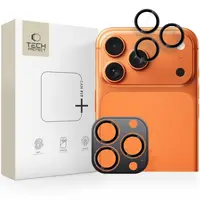 Folie de protectie Camera Spate Tech-Protect CamRing Fit+ pentru Apple iPhone 17 Pro Max / 17 Pro / 16 Pro Max, Sticla Securizata, Portocalie