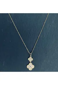 Colier argint cu flori double - 100% autentic