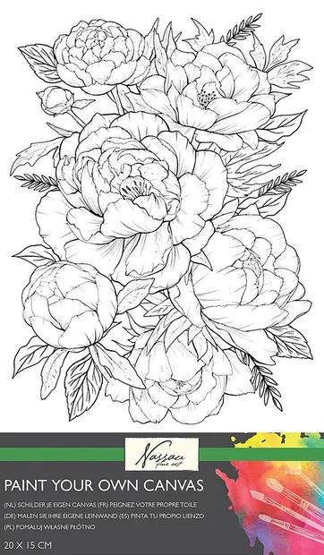 Panza de colorat Grafix - Flori, 20 x 15 cm