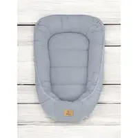 Cosulet pentru bebelusi Qmini Jeans Baby Nest 55x75 cm, husa din muselina dubla