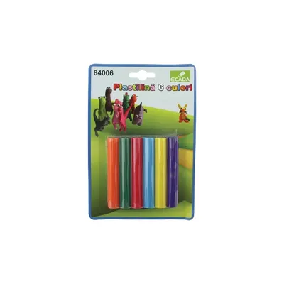 Plastilina 6culori, 90g, Ecada