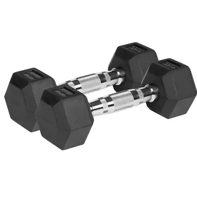 Set 2 Gantere 3 Kg Dumbbell Hex Fonta Cauciucata Rebel Rba-2325-03