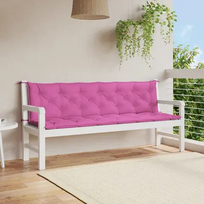 vidaXL Perne bancă de grădină, 2 buc., roz, 200x50x7 cm, textil